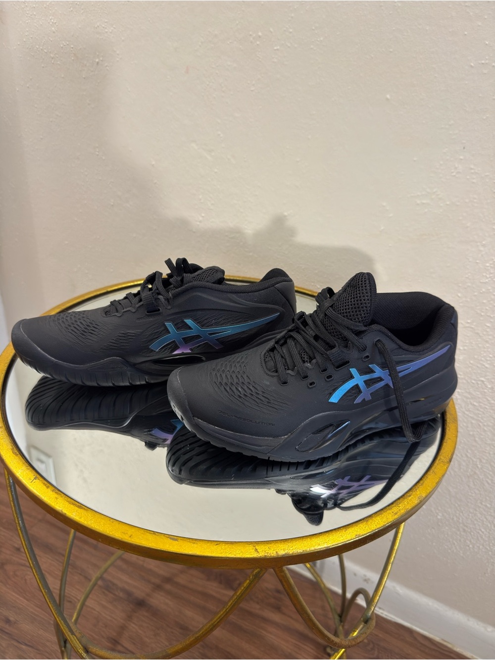 Asics Black Sneakers with Blue-Purple Logo